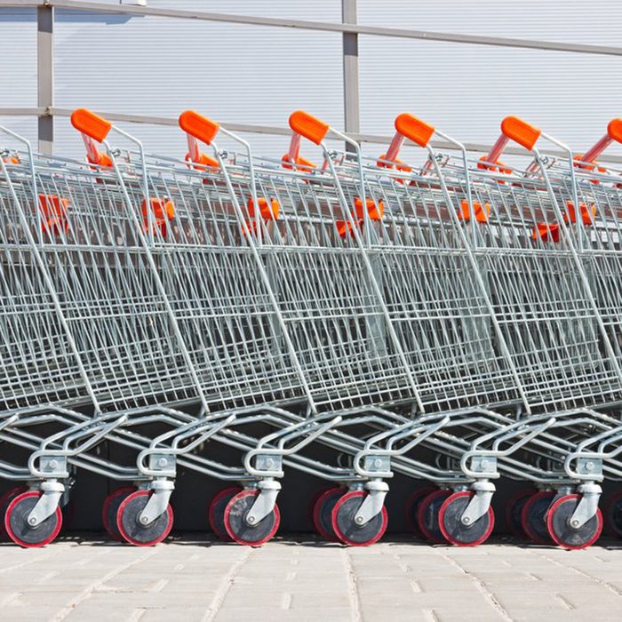 Shopping carts stacked together