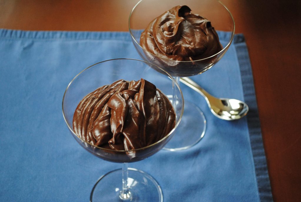 Chocolate pudding in glasses