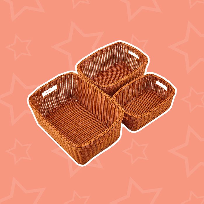 Set of 3 Plastic Waterproof Storage Baskets