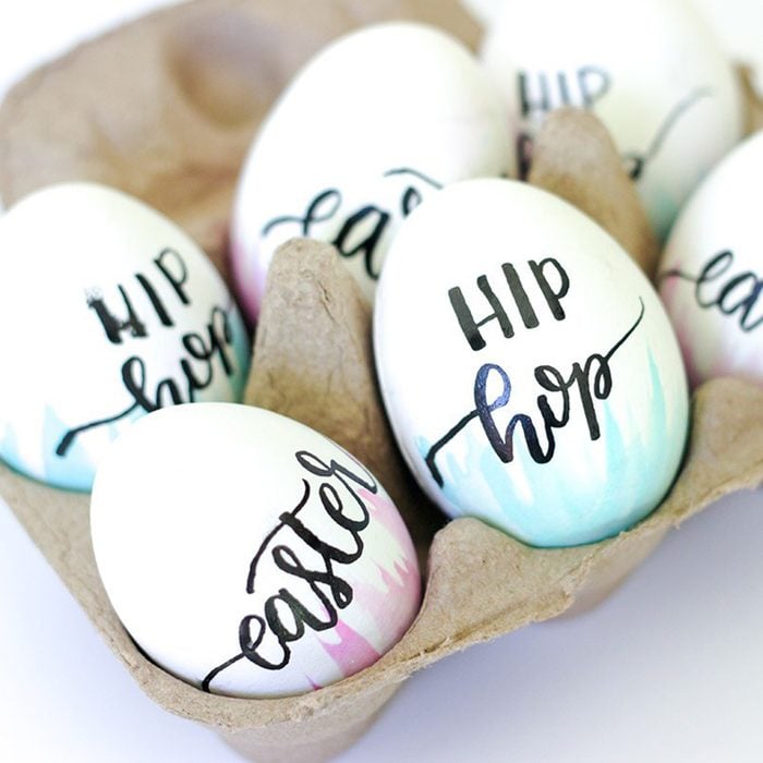 Hand lettered and watercolored Easter eggs