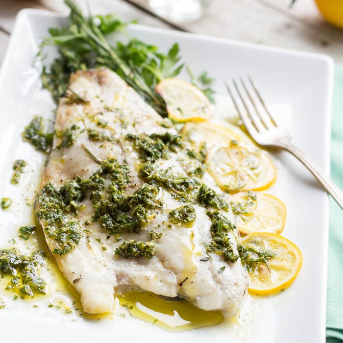 Herb roasted fish with meyer lemon