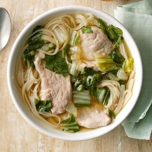 Pork & Bok Choy Udon Soup