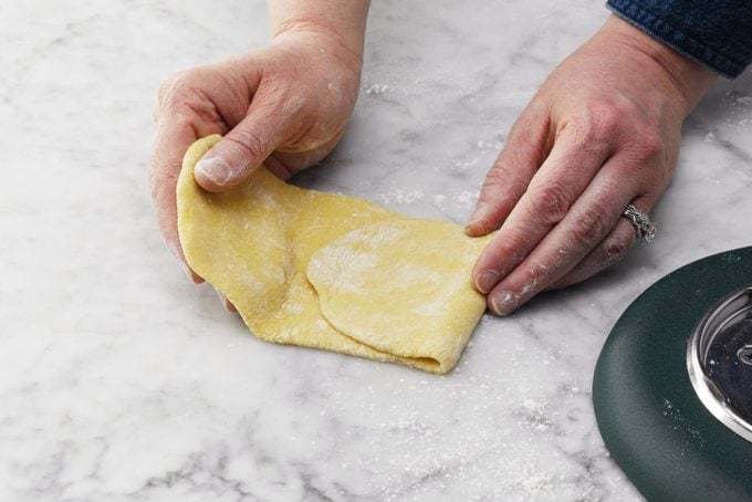 fold the pasta dough
