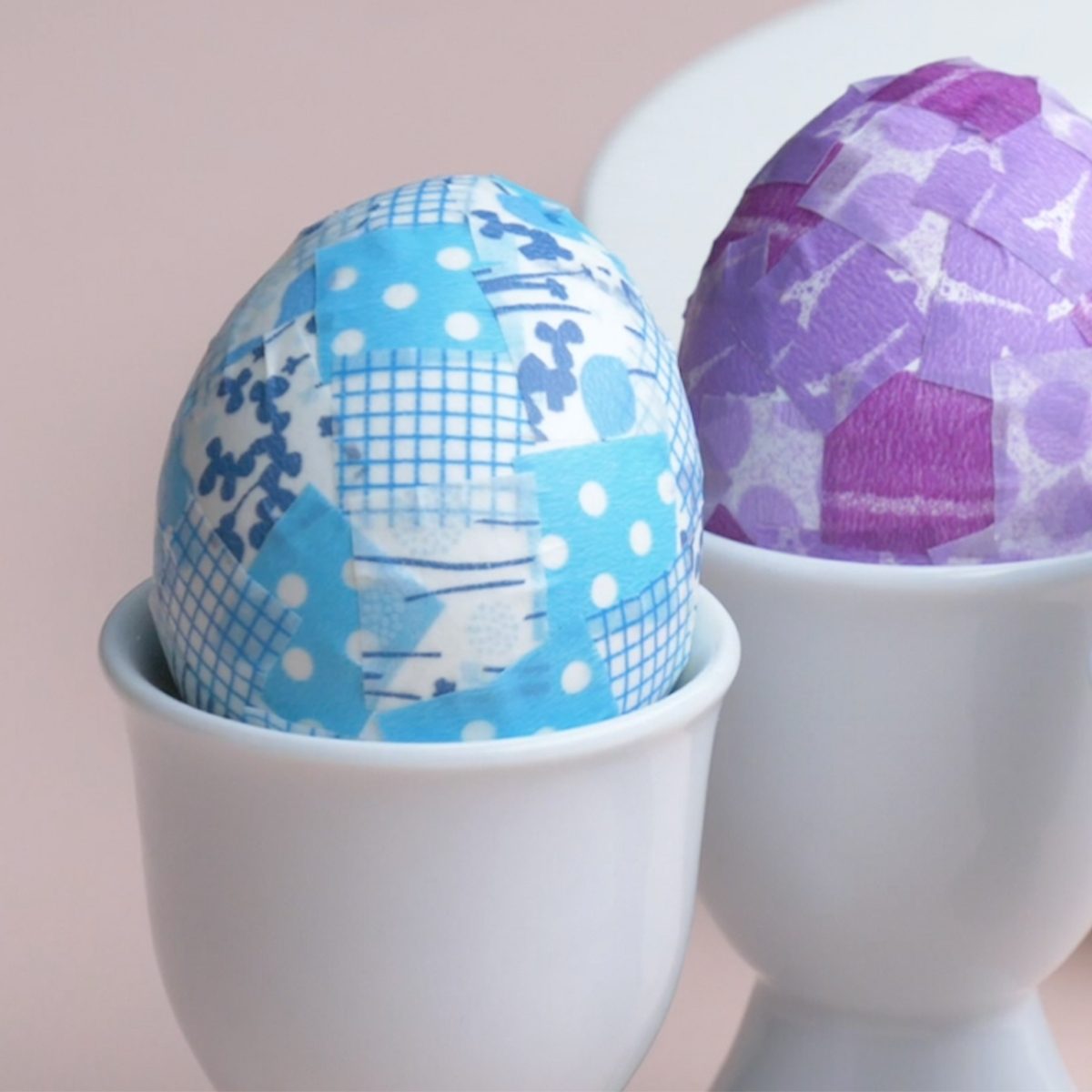Easter egg decorating ideas using washi tape and in an egg holder