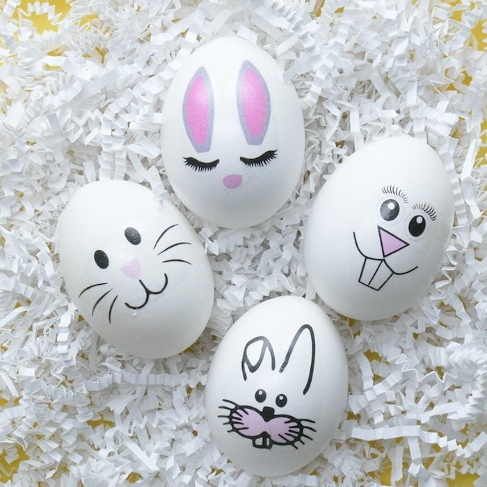 Decorating easter egg ideas with bunny tattoos