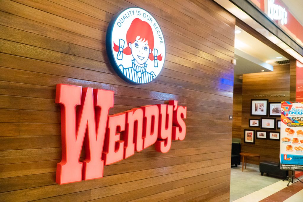 Sign for a Wendy's restaurant