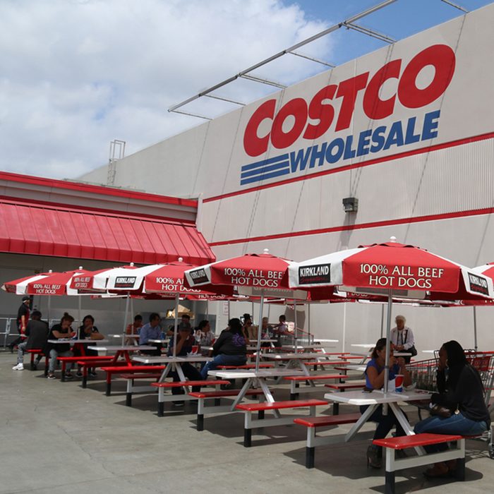 Norwalk, California, USA - April 27, 2016: Customers are having food purchased at the food court of Costco, the largest membership-only warehouse in the United States.; Shutterstock ID 412756606