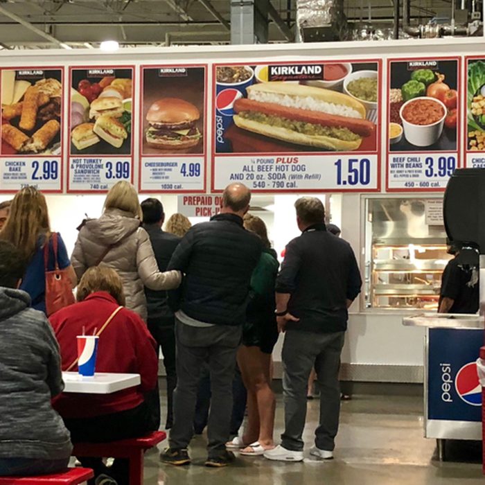 FOLSOM, CA, USA - OCT 8, 2018: Costco food court by the new self serve kiosk full of customers .; Shutterstock ID 1200836155; Job (TFH, TOH, RD, BNB, CWM, CM): TOH