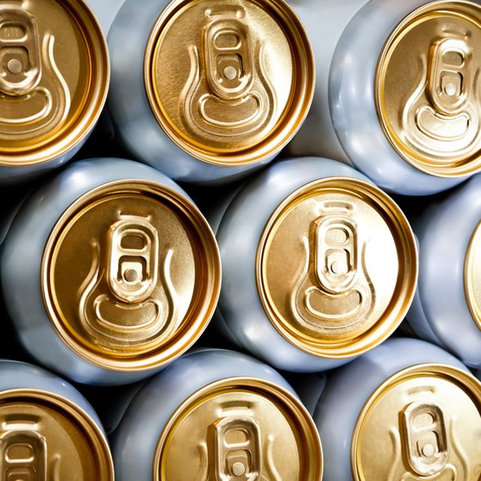 metal beer cans background