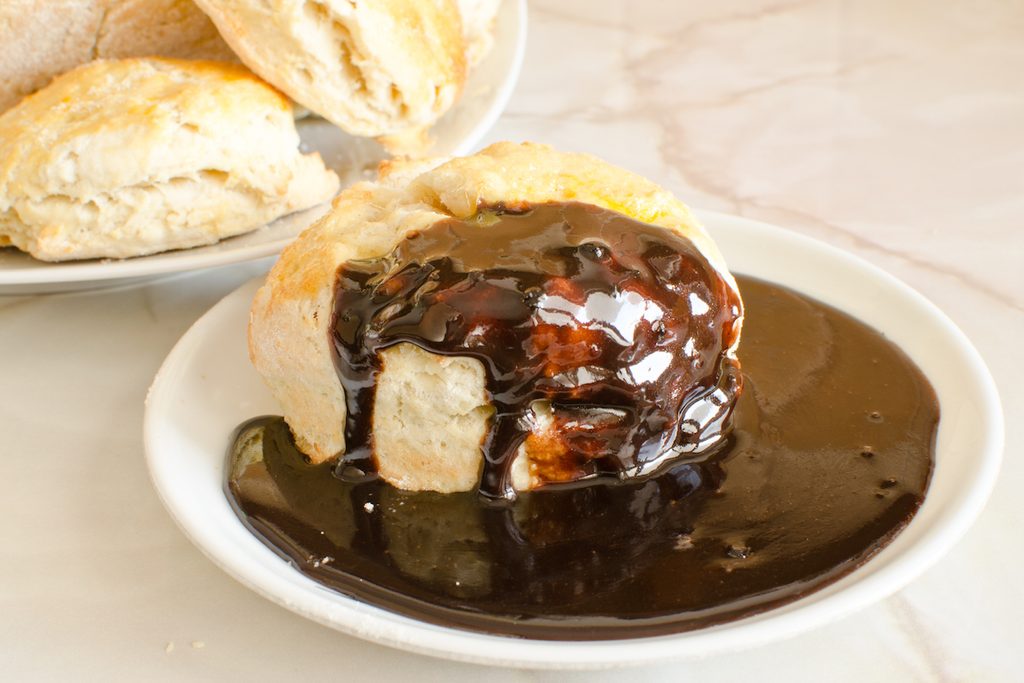biscuits with southern chocolate gravy