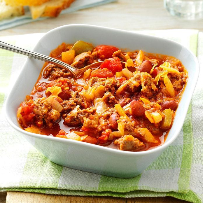 Pressure-Cooker Beefy Cabbage Bean Stew