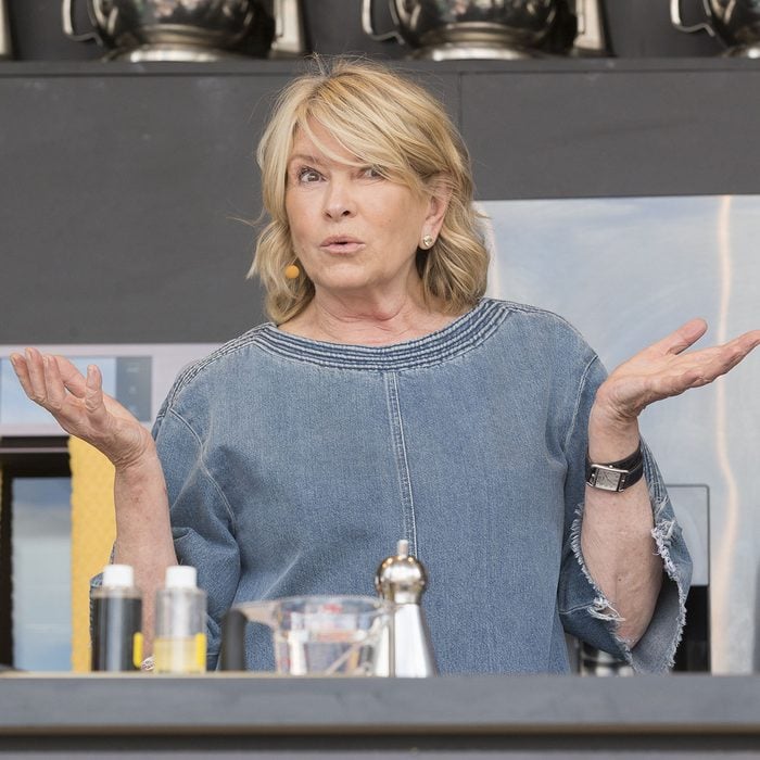 Martha Stewart interacts with the crowd at the culinary stage during the BottleRock Napa Valley Music and Food Festival in Napa, California.