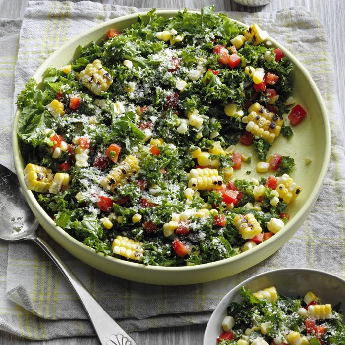 Taste Of Home's Contest Winning Grilled Corn Kale Salad Recipe