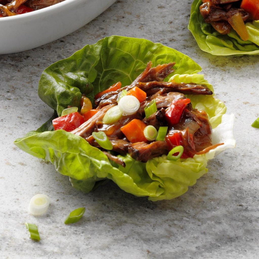 Pressure Cooker Shredded Beef Lettuce Cups