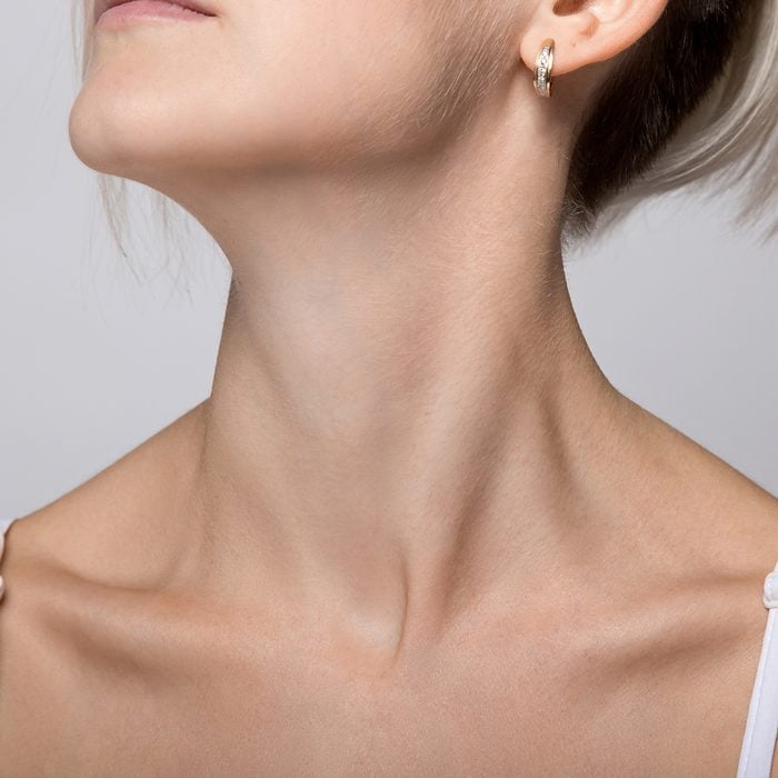 Woman's chin and neck