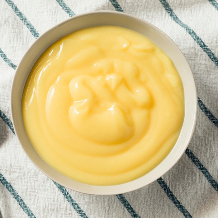 Homemade Vanilla Custard Pudding in a Bowl