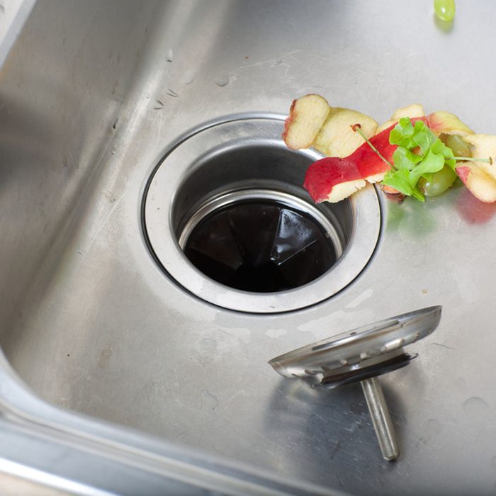 Food waste left in a sink. Closeup; Shutterstock ID 570683164