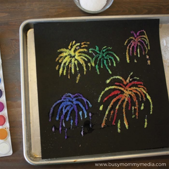 Firework salt painting