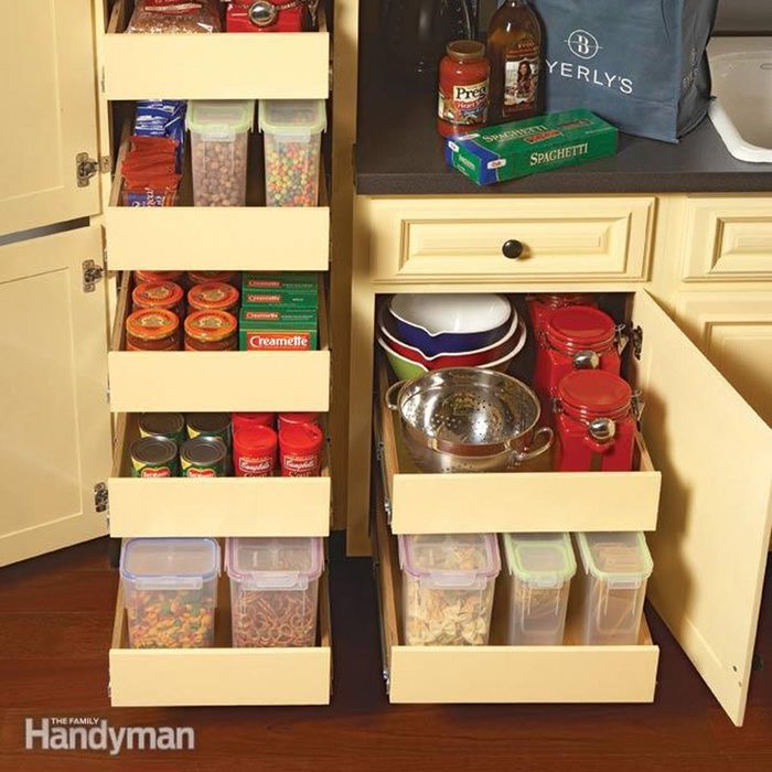 Organized drawers with tupperware