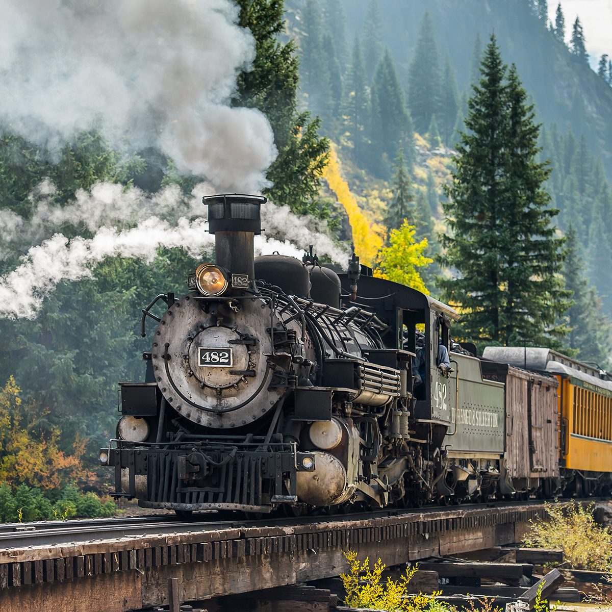 Restored steam train of Durango