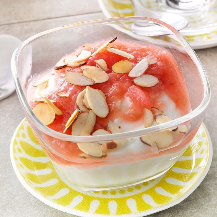 Pressure-Cooker Rhubarb Compote with Yogurt