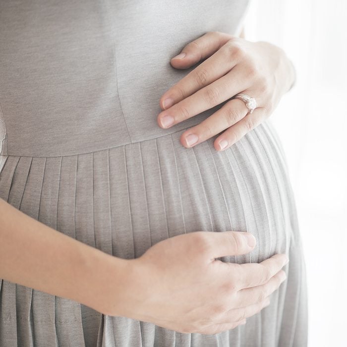 Closeup photo of pregnant woman