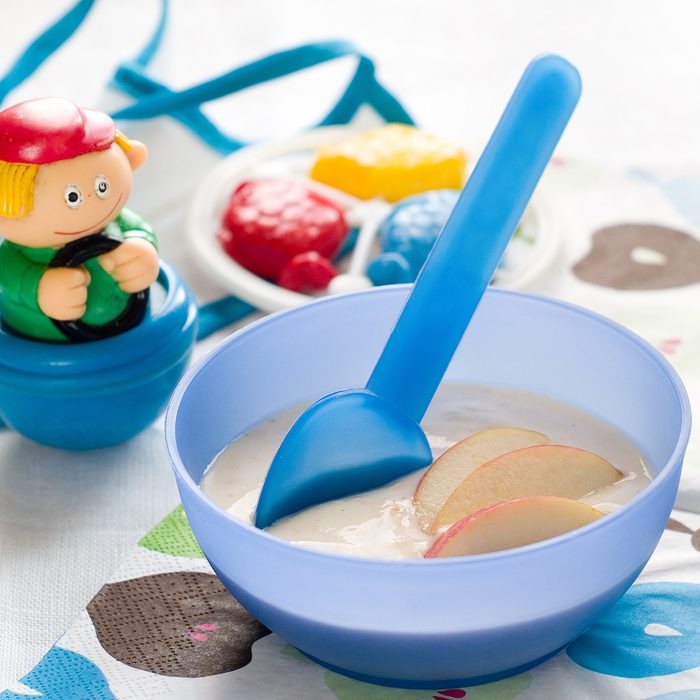 A bowl of porridge for baby.