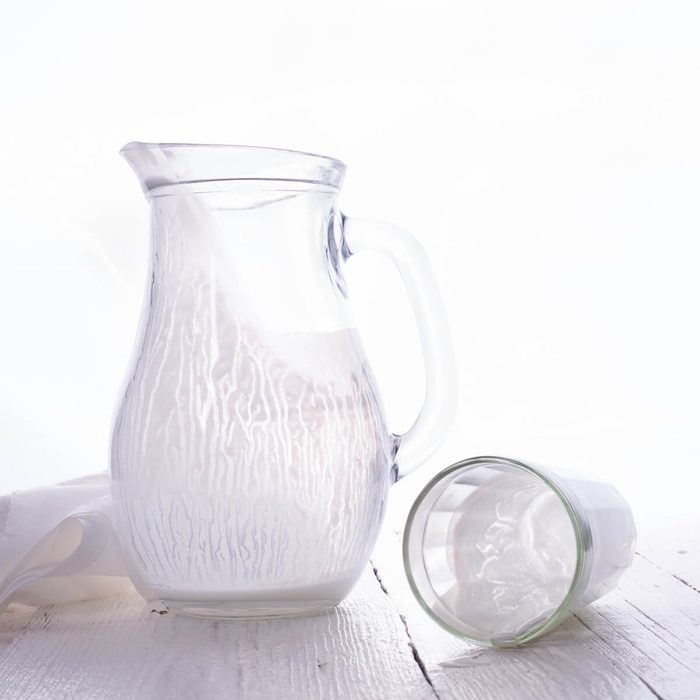 Empty milk pitcher