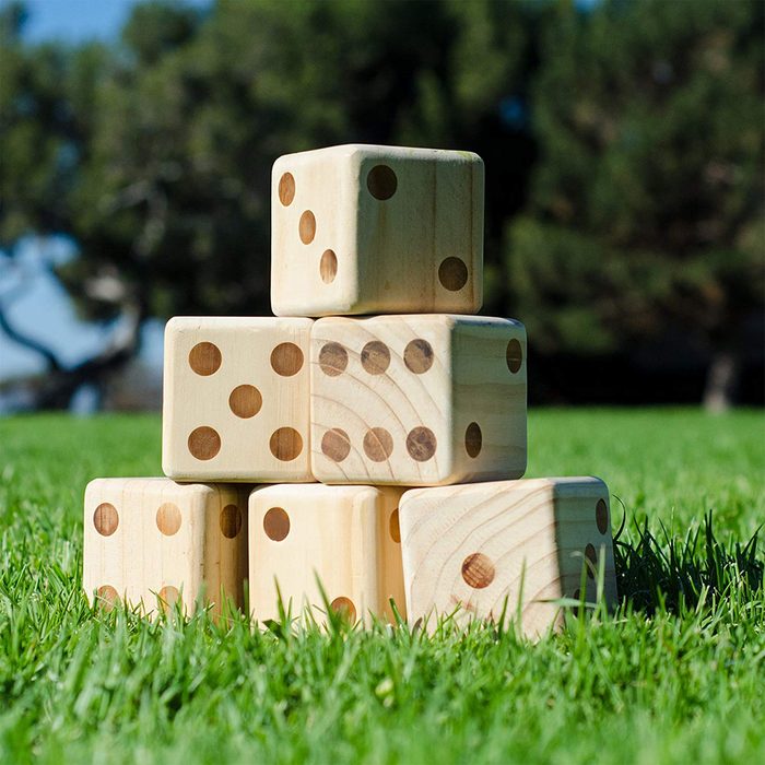 Wooden lawn dice