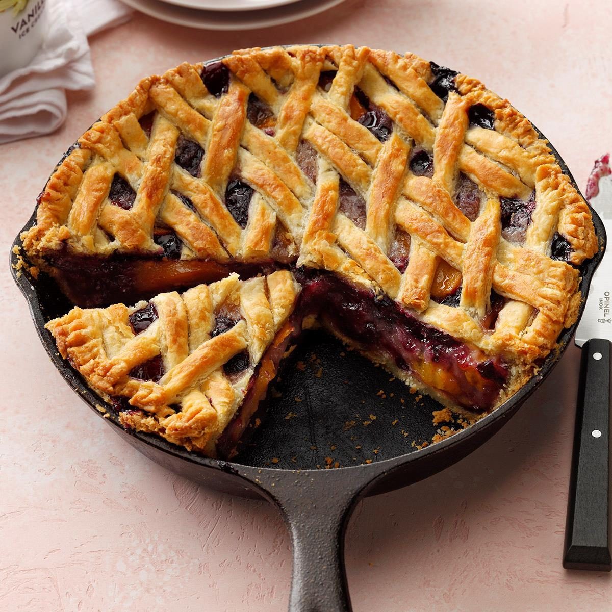 Cast-Iron Cherry-Berry Peach Pie