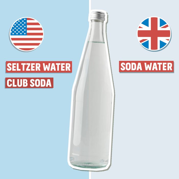 soda wateri on blue background with american and british english pronunciation on either side