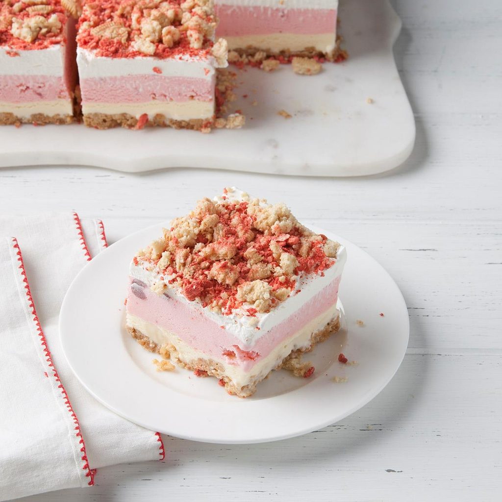 Strawberry Crunch Ice Cream Cake