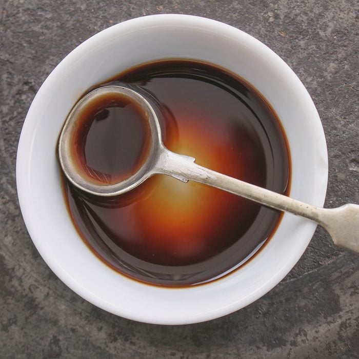 Worcestershire sauce in dish