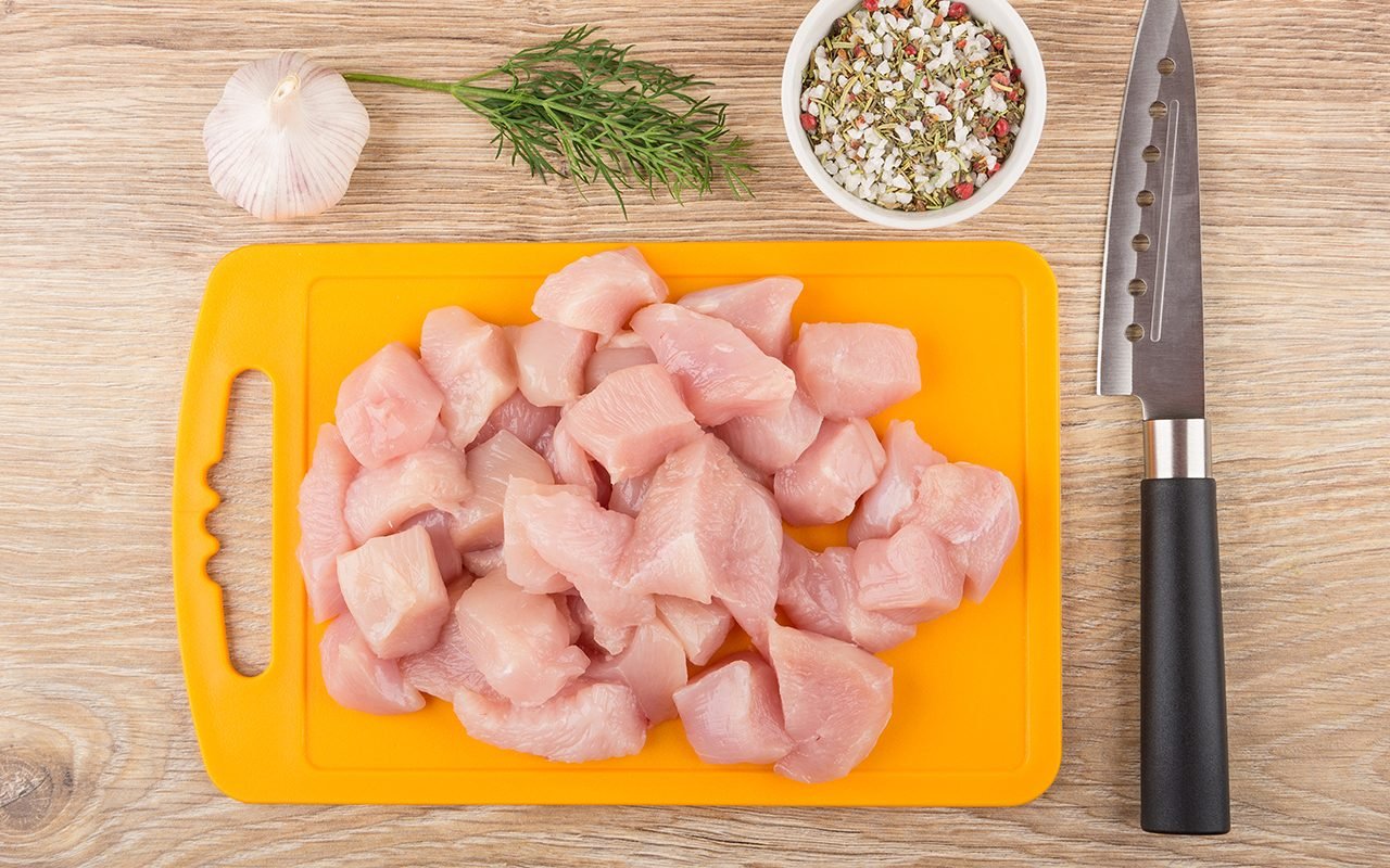 high quality chicken meat dicing cutting
