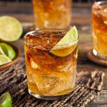 Dark and Stormy Rum Cocktail with Lime and Ginger Beer