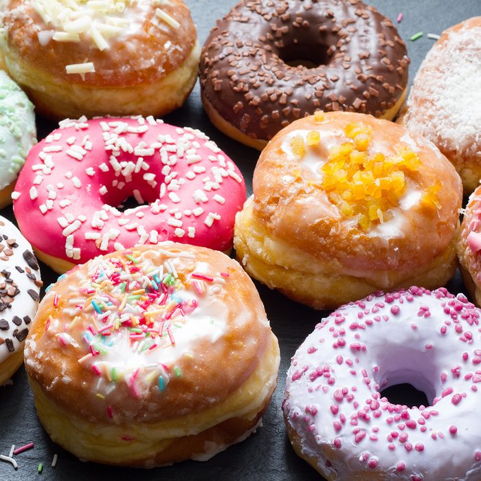 Traditional polish sweets doughnuts closeup