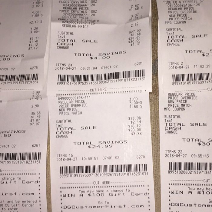 receipts couponing