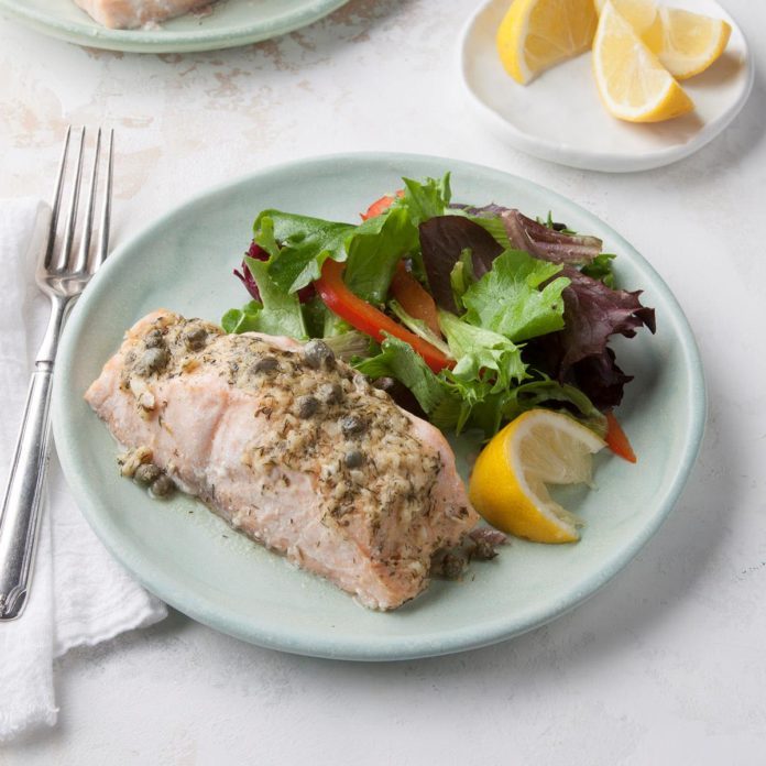 Lemon-Dijon Grilled Salmon Foil Packet Recipe | Taste of Home