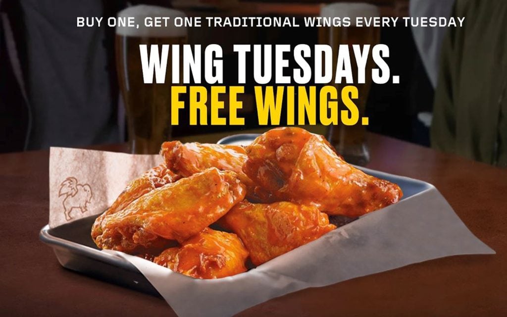Return of Wild Tuesdays free wings ad