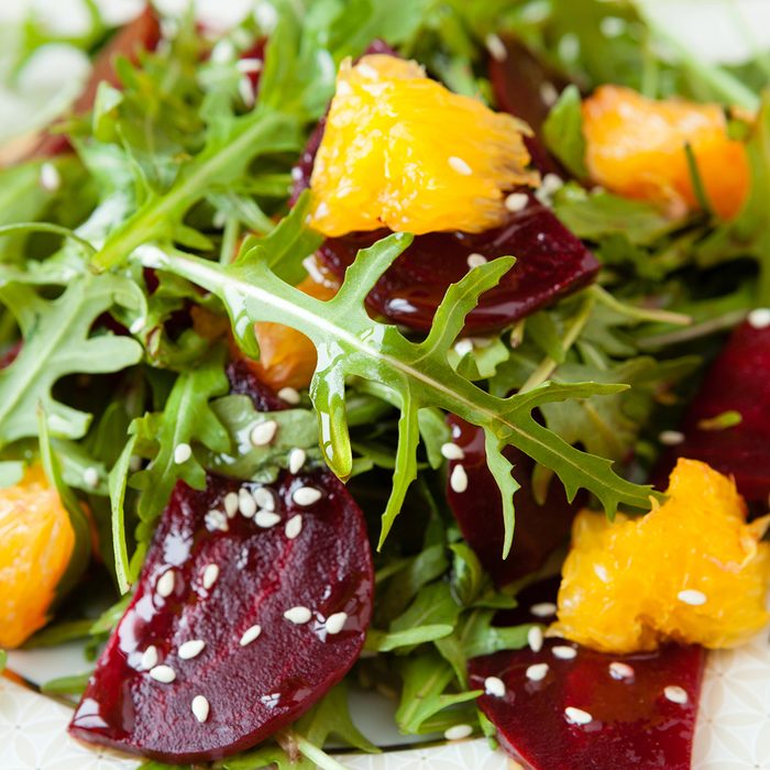 fresh salad with beets and oranges