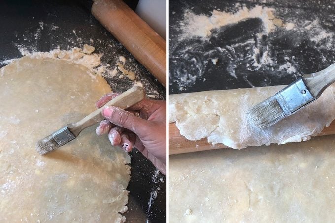 brush off dough, flour