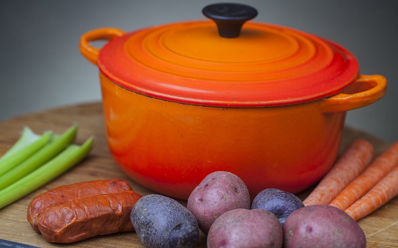 How should I clean this Dutch oven? Saw it sitting at my moms