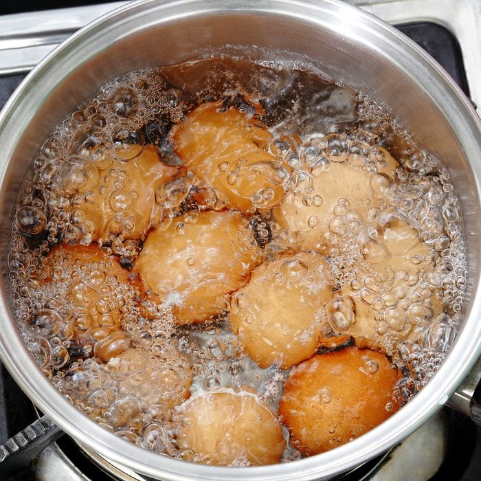 Eggs in boiling water