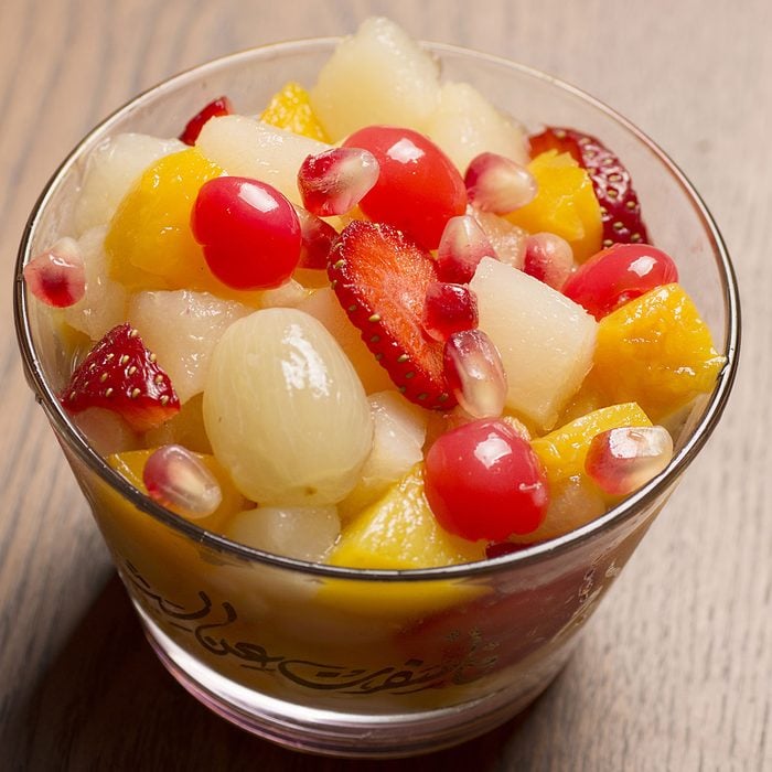 Glass bowl of fruit