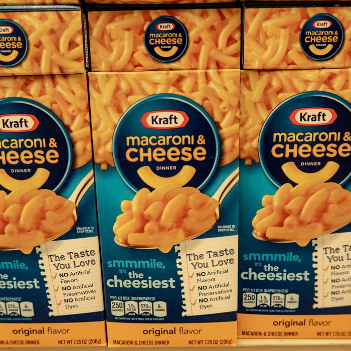Kraft Macaroni and Cheese on Display in a Grocery Store