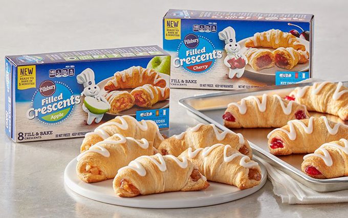 Pillsbury Crescents boxes and baked product