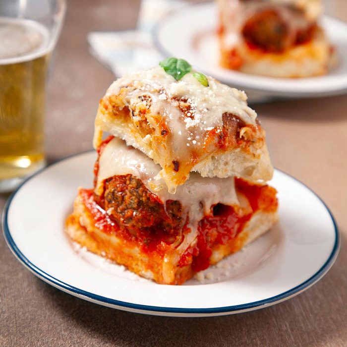 Cheesy Meatball Sliders