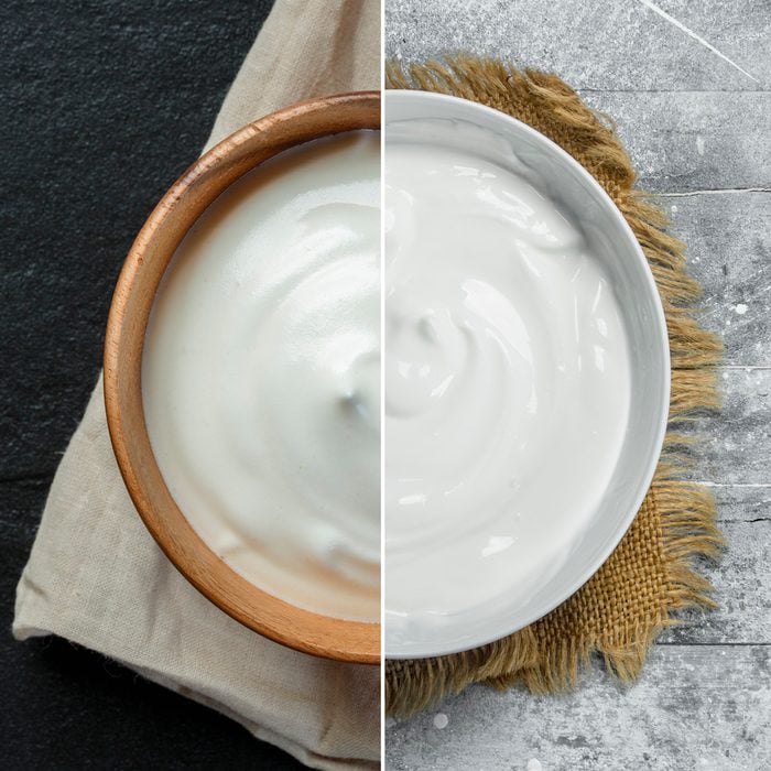 Natural yogurt; Shutterstock ID 568077193; Job (TFH, TOH, RD, BNB, CWM, CM): TOH Sour cream in bowl . On a rustic background.; Shutterstock ID 1336183736; Job (TFH, TOH, RD, BNB, CWM, CM): TOH