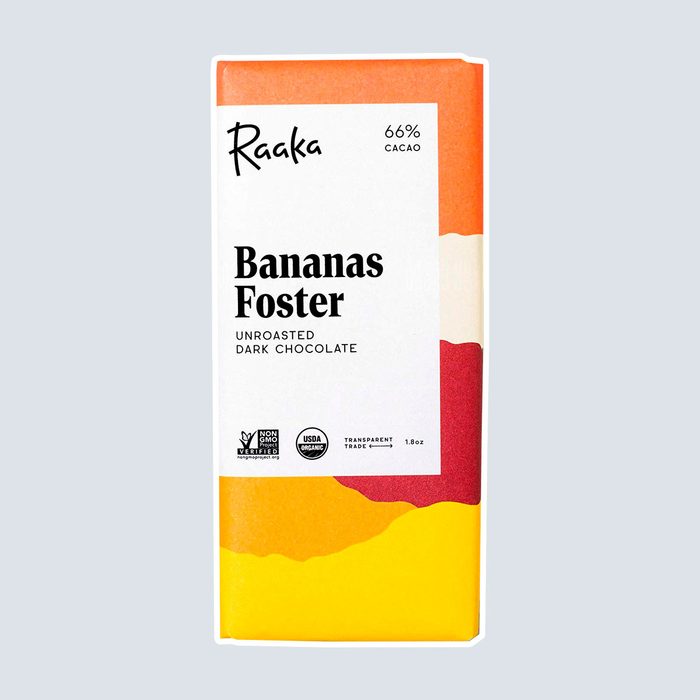 vegan chocolate, Raaka Bananas Foster Dark Chocolate Bar