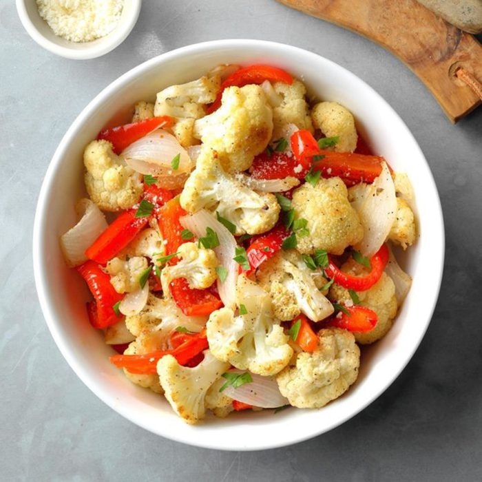 Roasted peppers and Cauliflower